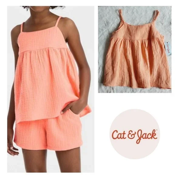 Cat & Jack, Girls' Gauze Shirt, 3KIDG-T - Picture 1 of 4